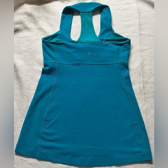 lululemon athletica Tops - Lululemon Athletica Blue Fitted Tank Top with Cut Out